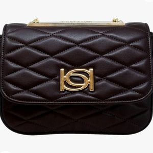 bebe Abigail Smooth Pu Flap Shoulder Bag Black